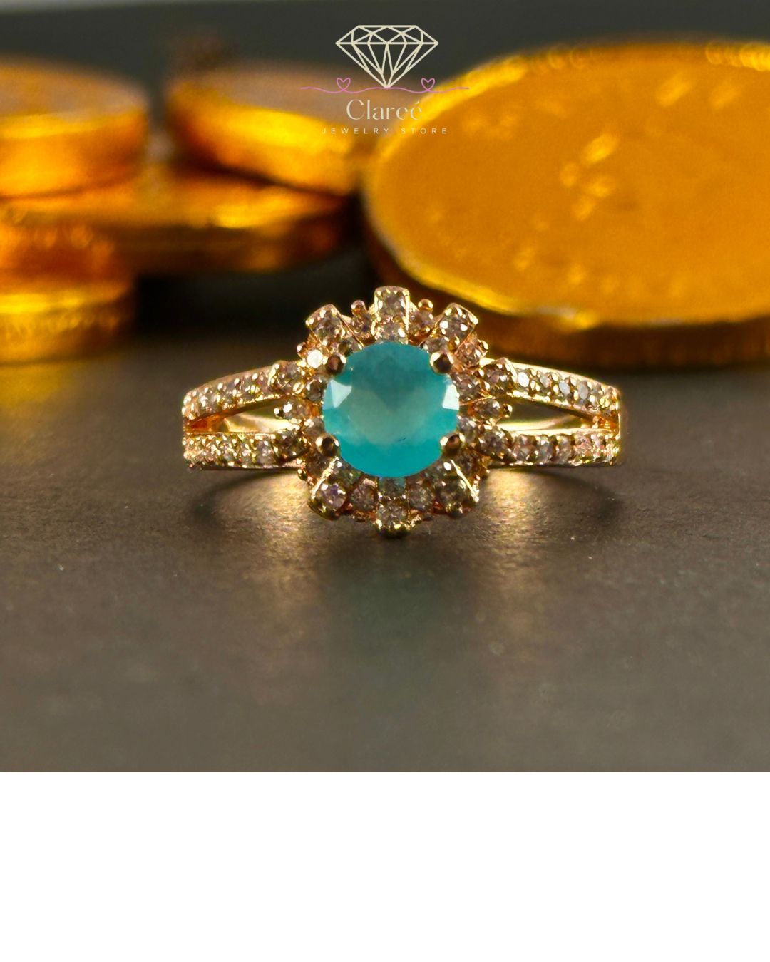 β¨ Aqua Bloom Ring β¨